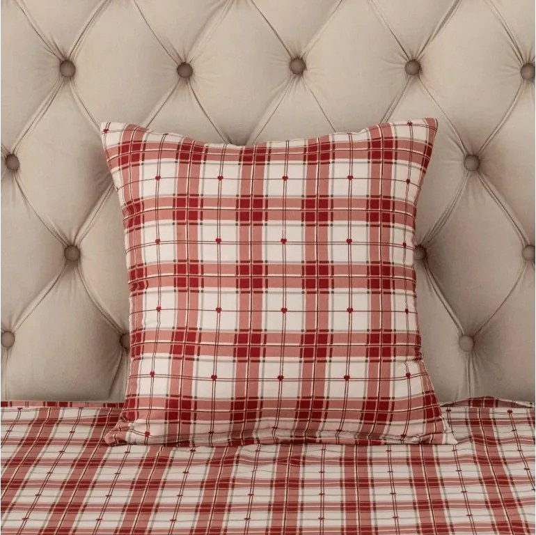 Flanel párnahuzat TARTAN HEART 45x45 cm, színes