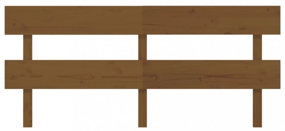 mézbarna tömör fenyőfa ágyfejtámla 204x3x81 cm