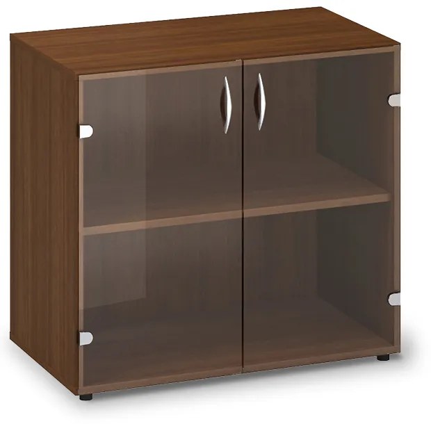 ProOffice alacsony üvegszekrény 80 x 45,8 x 74,2 cm, dió