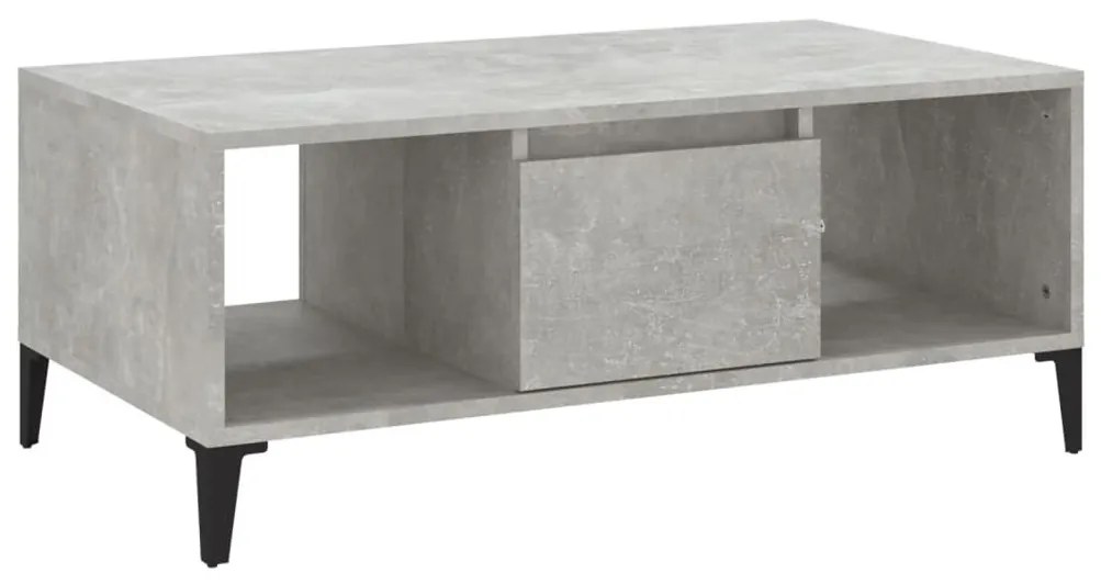 Betonszürke szerelt fa dohányzóasztal 90x50x36,5 cm