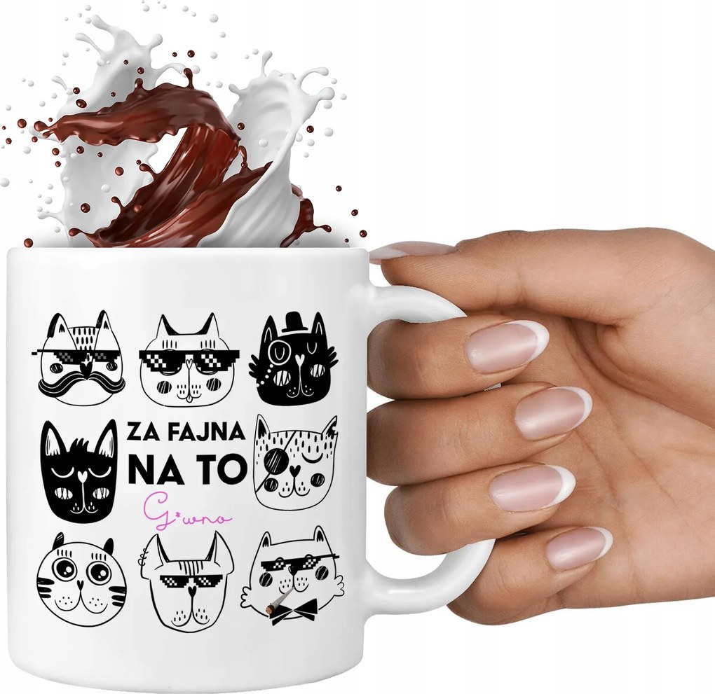 Bögre Fehér 330ml Vagány G*wno Vicces Ajándék Különböző Minták