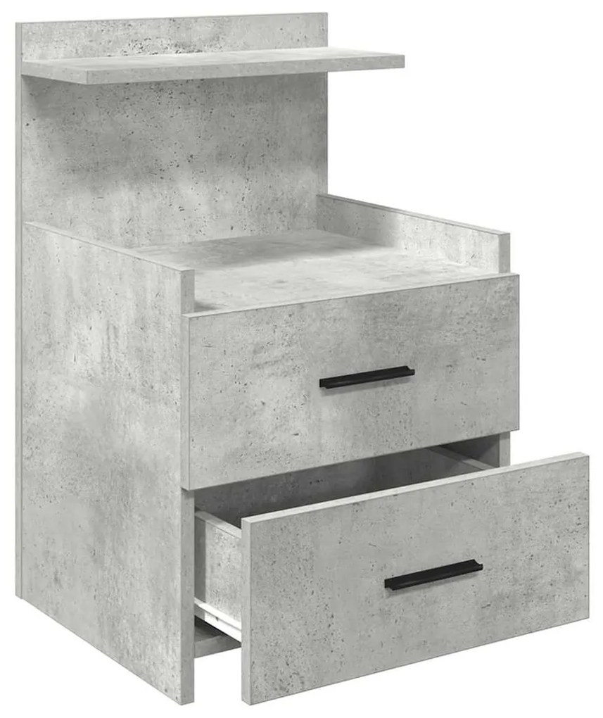 2 db-os éjjeliszekrény 2 fiókkal, betonszürke, 40 x 36,5 x 62 cm