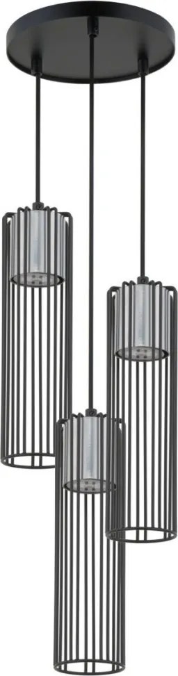 SIGMA LIGHTING 33457 FOBIA Többágú Függesztett Lámpa Fekete, Ezüst GU10 IP20