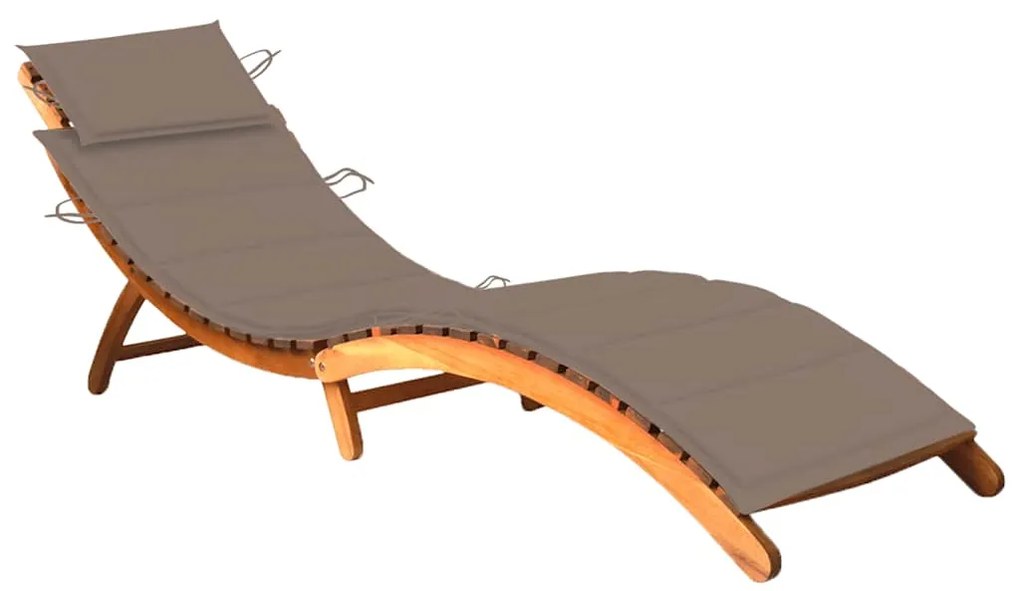 vidaXL tömör akácfa kerti napozóágy párnával