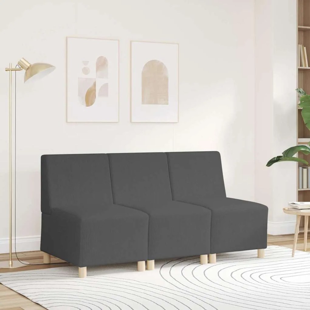 sötétszürke kordbársony szövet kanapéfotel 55 cm