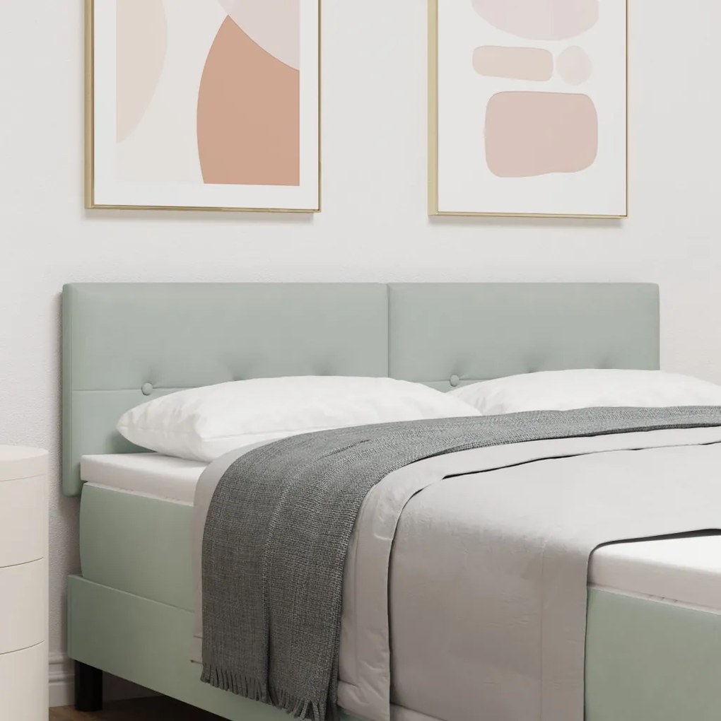 LED Fővállfa Gombos Tűzött Világosszürke 80 cm Bársony