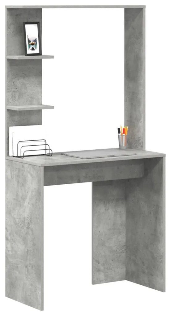 Beton szürke számítógépes asztal Beton szürke Mérnöki fa Közepes