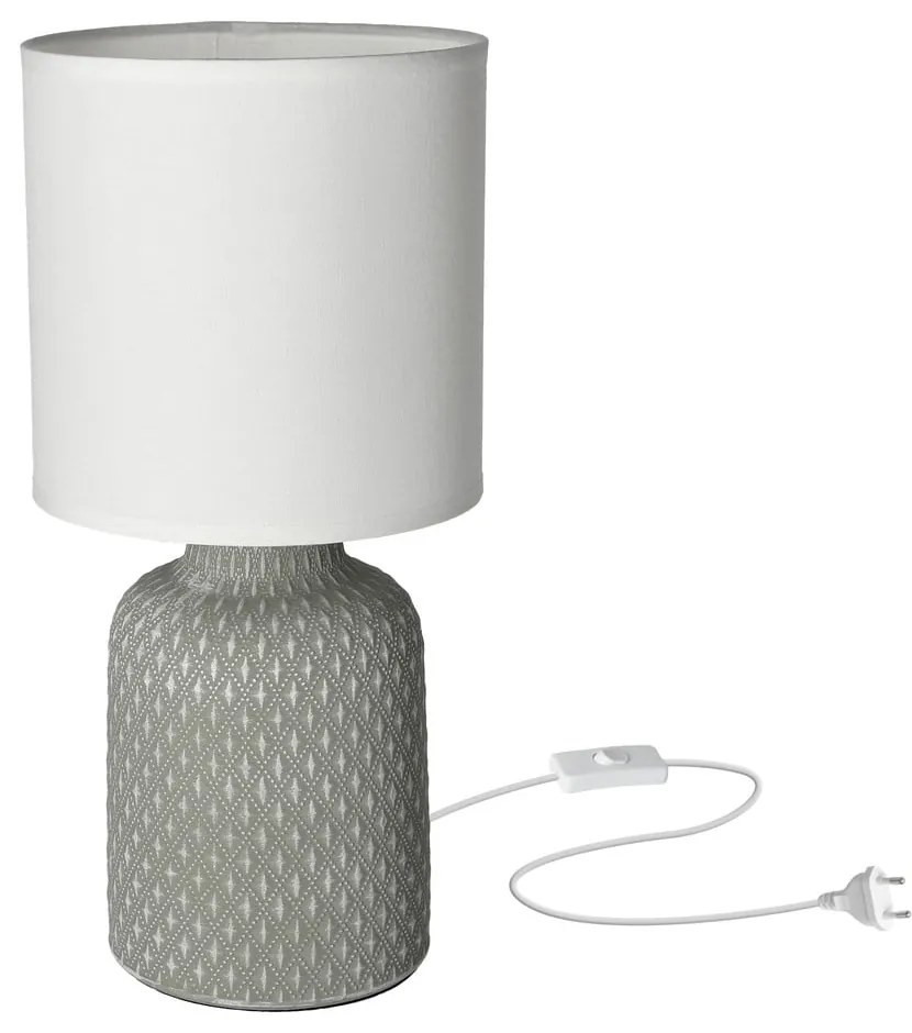 Szürke asztali lámpa textil búrával (magasság 32 cm) Iner – Candellux Lighting