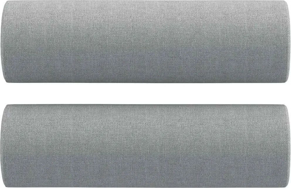 vidaXL 2 db világosszürke szövet díszpárna Ø15x50 cm