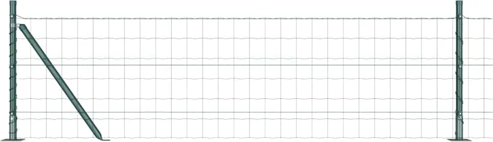 vidaXL Kerítés oszlopokkal Zöld 0,4 x 10 m Acél és PVC