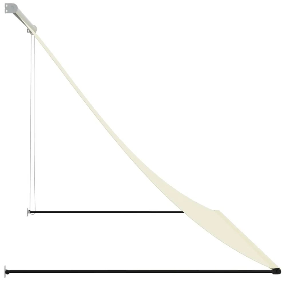 krémszínű szövet és acél feltekerhető napellenző 200 x 150 cm
