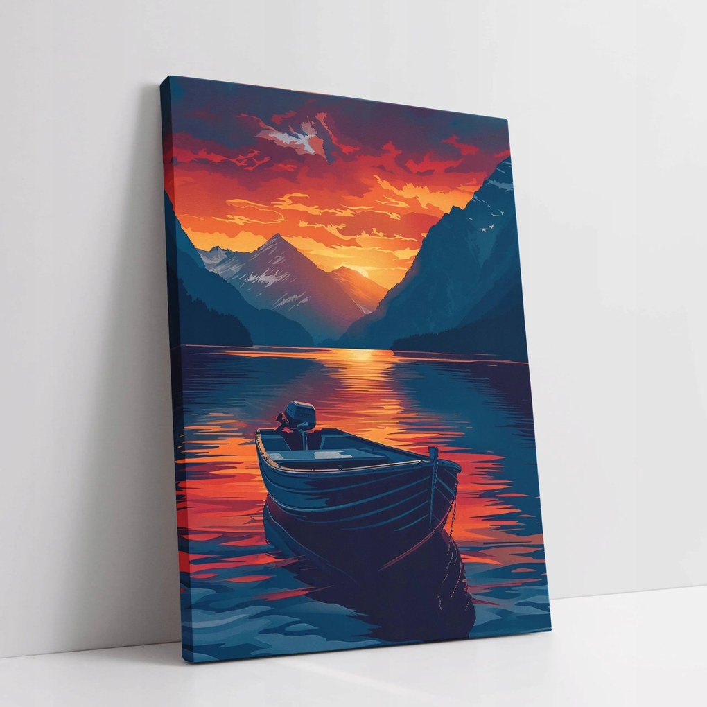 Vászonkép Naplemente a tengeren Hajó otthon nappali szoba 30x40