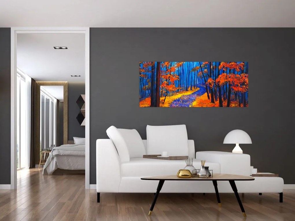 Egy őszi erdő képe (120x50 cm)