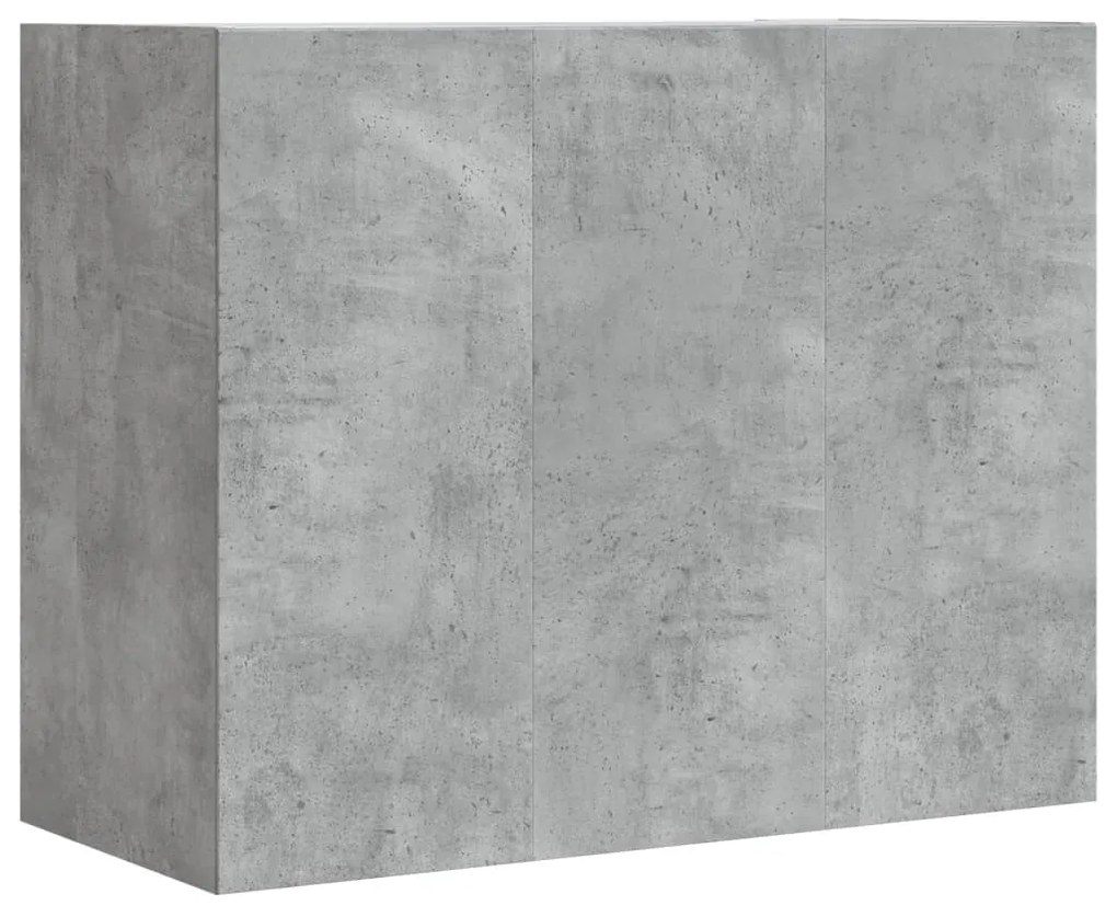 betonszürke szerelt fa faliszekrény 75 x 35 x 60 cm