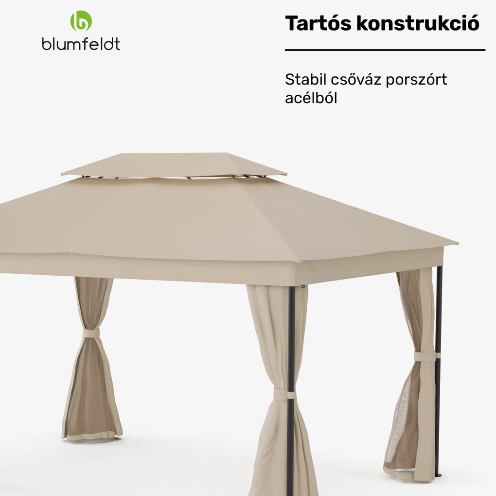 Mondo Dual pavilon 3x4 dupla tetővel és szúnyoghálóval