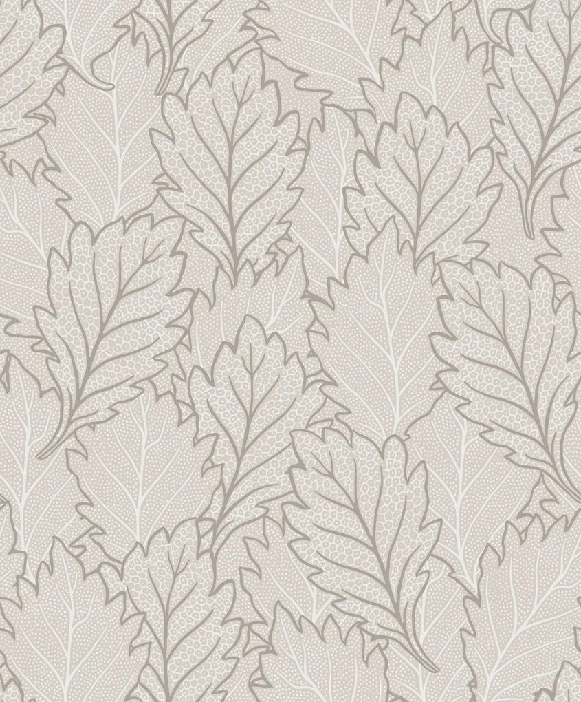 Decoprint Antibes Quercus Leaves bézs-krém leveles vlies tapéta – AN28260