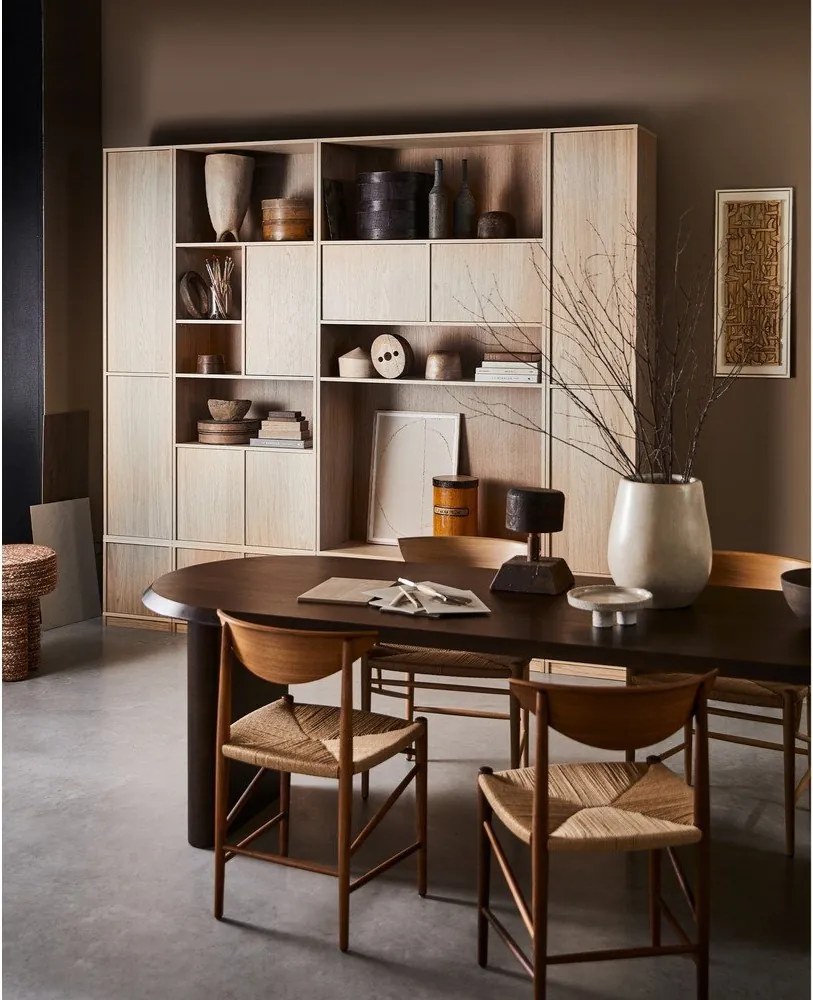 Natúr színű moduláris könyvespolc tölgyfa dekorral 77x199 cm Modulair – vtwonen