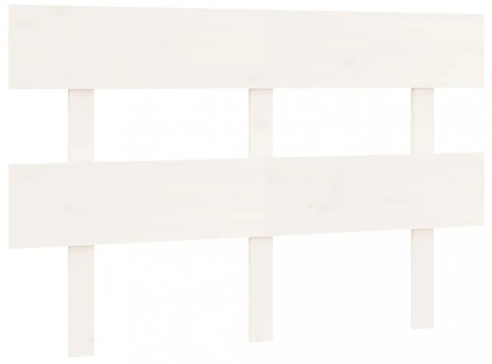 fehér tömör fenyőfa ágyfejtámla 124x3x81 cm