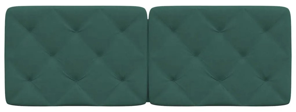 sötétzöld bársony fejtámla párna 120 cm