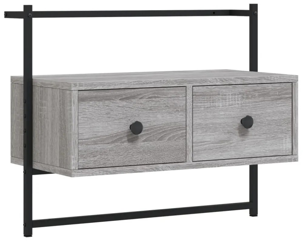 szürke sonoma szerelt fa fali TV szekrény 60,5 x 30 x 51 cm
