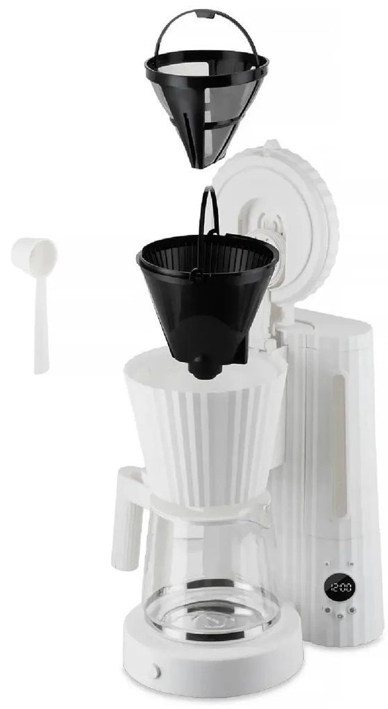 Kávéfőző csepegtető kávéhoz PLISSÉ 1,5 l, többféle változat - Alessi szín: fehér
