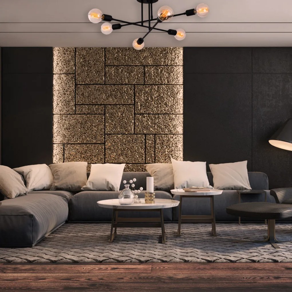 Flower mennyezeti lámpa, fekete