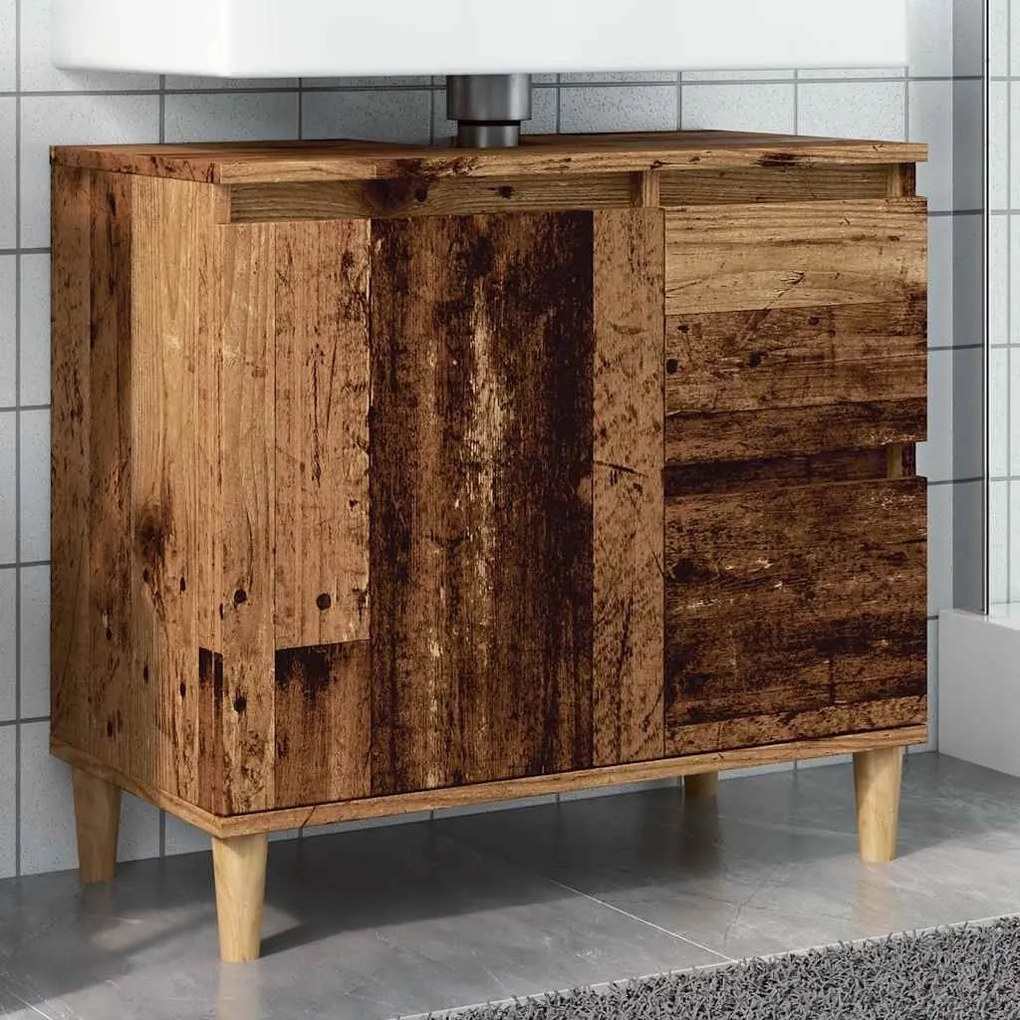 antik fa színű mosdószekrény 65 x 33 x 60 cm