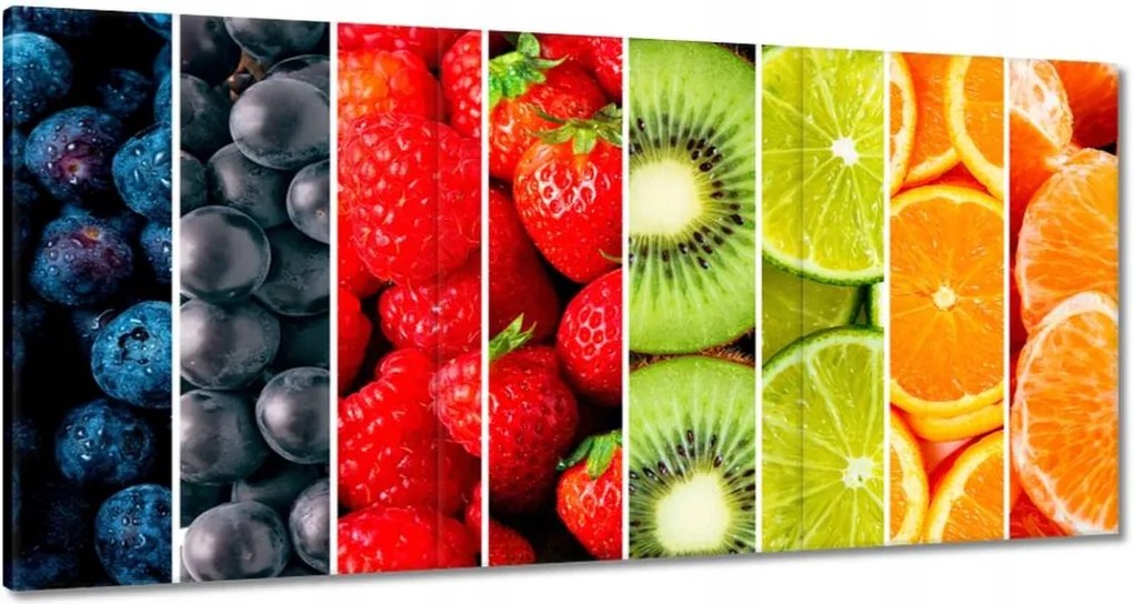 Vászonkép 60x30 Szivárványos gyümölcs mix