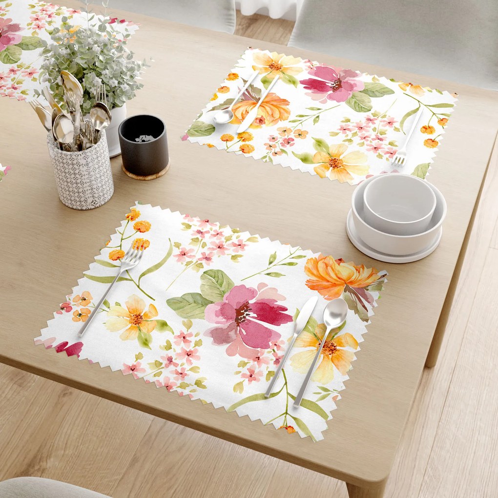 Goldea viaszosvászon reggeliző alátét - hibiszkusz virágok - 2db 30 x 40 cm