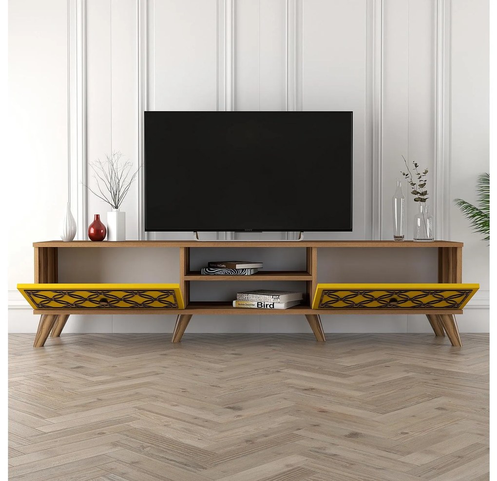 TV asztal/szekrény Classy (dió + sárga). 1088910