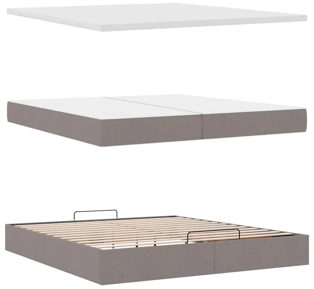 oszmán ágykeret matracokkal tópszín 200x200cm szövet