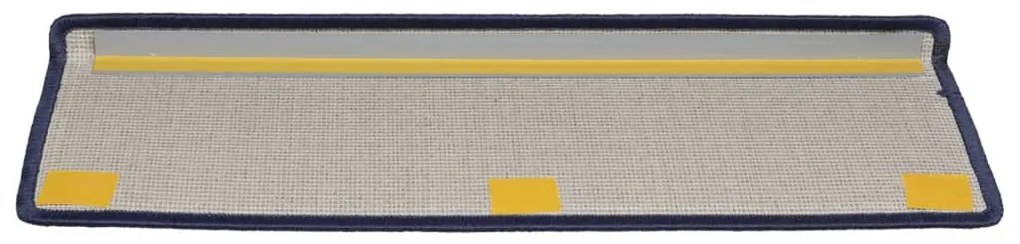 15 db kék lépcsőszőnyeg, téglalap alakú széllel, 65 x 21 x 4 cm