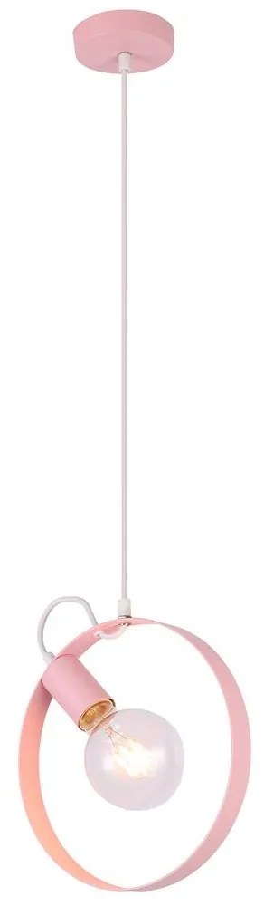 Csillár zsinóron NEXO 1xE27/40W/230V rózsaszín