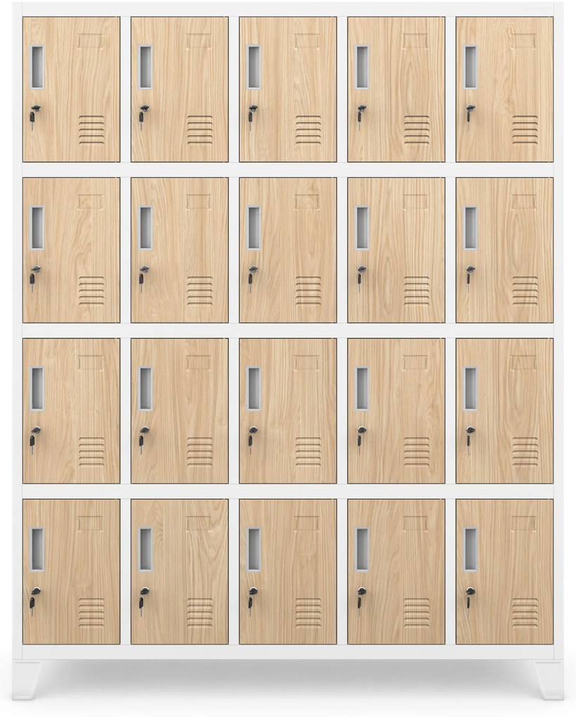 Rekeszes szekrény ROBERT, 1360 x 1720 x 450 mm, Eco Design: fehér/sonoma tölgy