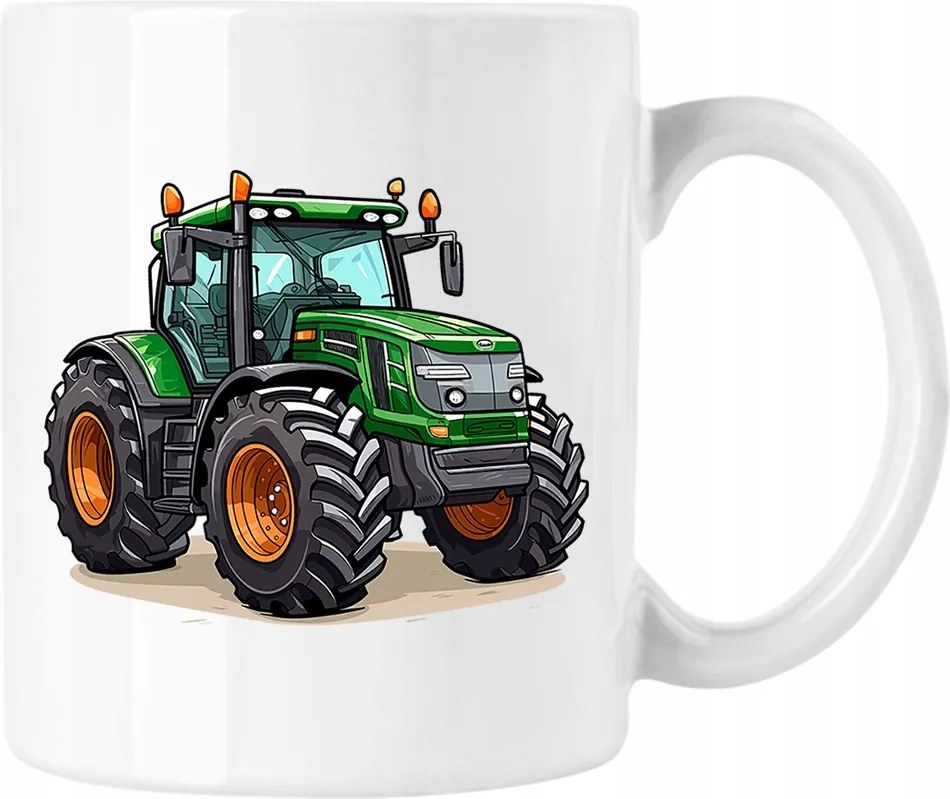Bögre traktor zöld mezőgazdasági traktor 3 Fehér 330ml