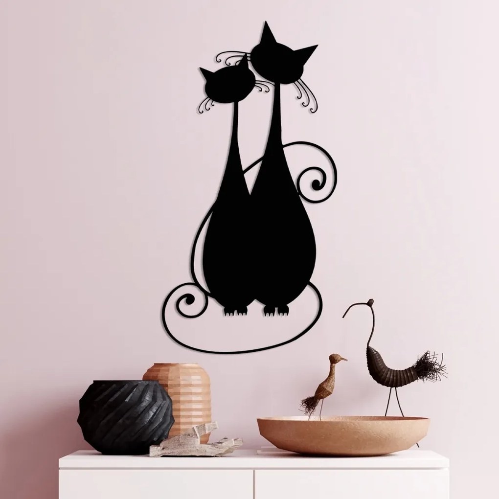 Cat fém fali dekoráció, 30×60 cm