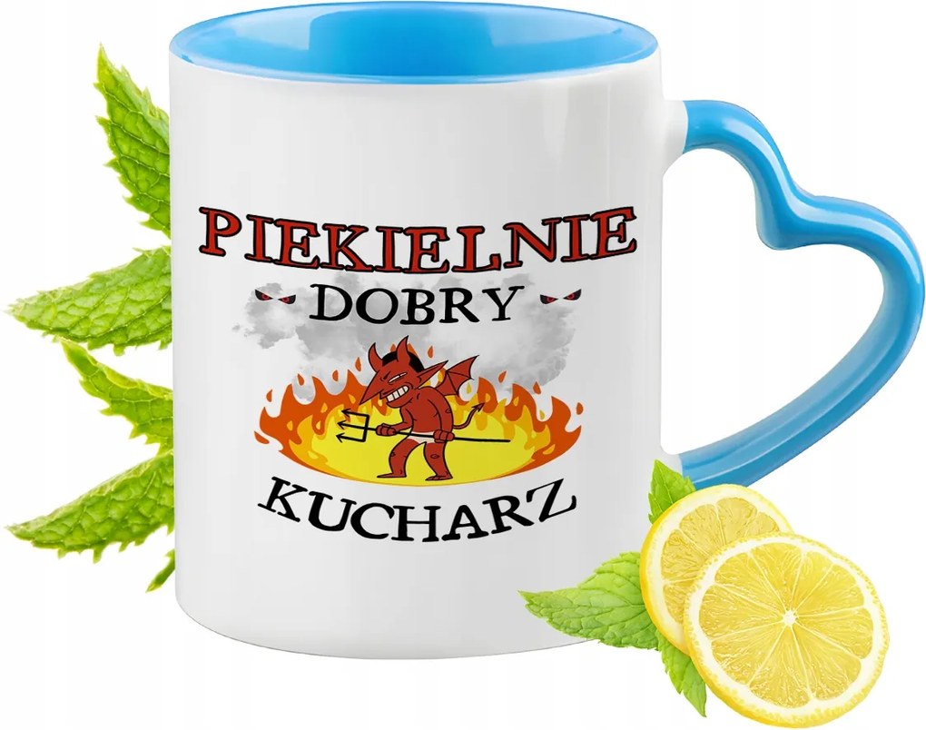 Szakácsnak Kék Bögre Szív Alakú Füllel Ajándék