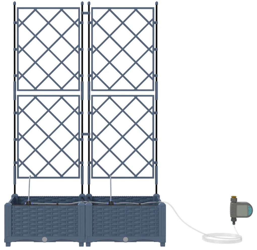 Kerti ültetők Szürke 80 x 40 x 126 cm Acél