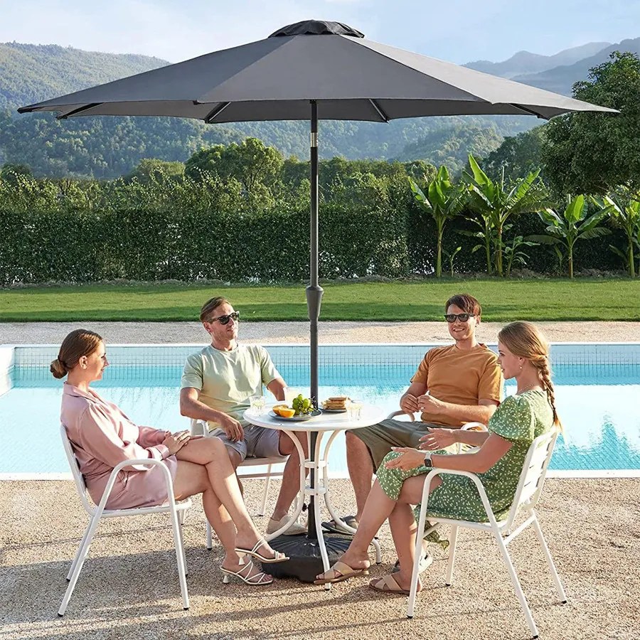 Kerti napernyő, kültéri napernyő 30°-ban dönthető, szürke