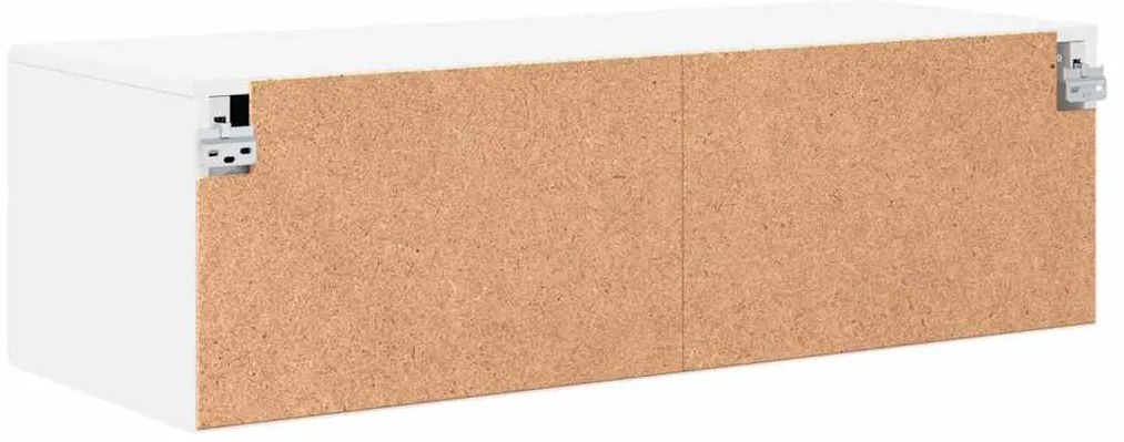 TV szekrény fiókkal polcokkal Fehér 100.5 x 39 x 30 cm Faanyag