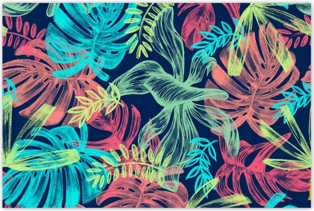 Monstera poszter 120x80 Levelek színben