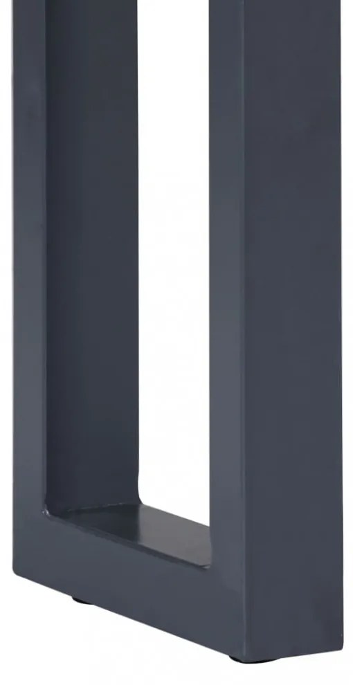 szürke tömör akácfa és fém tálalóasztal 115 x 35 x 76 cm