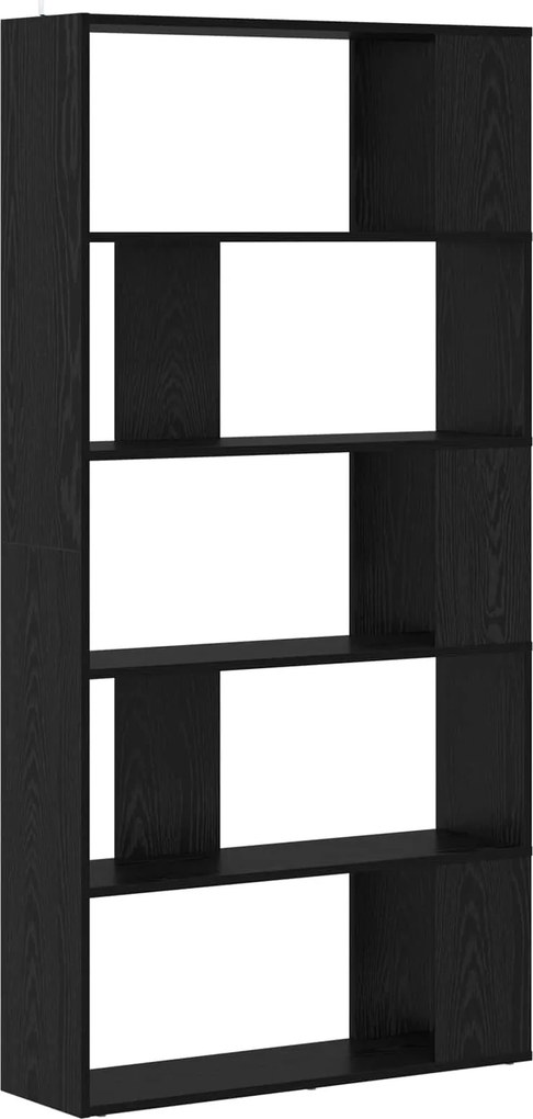vidaXL Könyvespolc Fekete tölgy 80 x 24 x 159 cm Faanyag