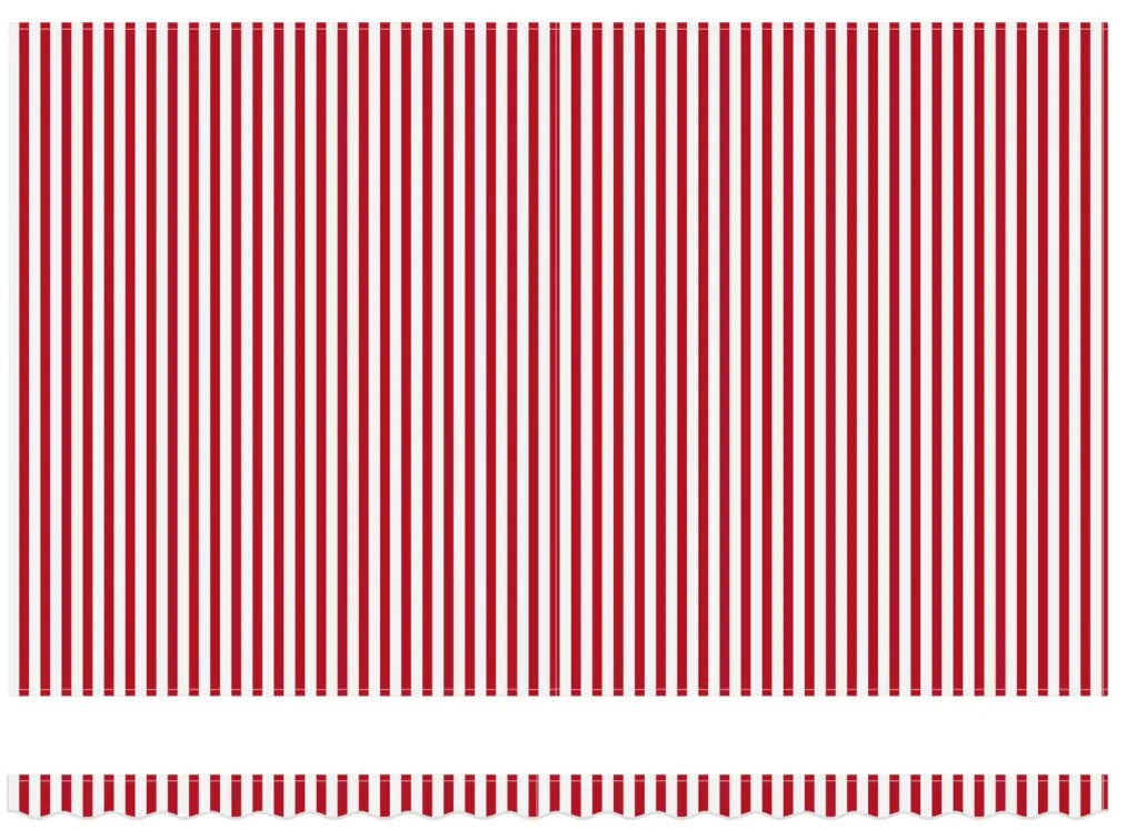 Manuális Behúzható Napellenző LED Piros és Fehér Csík 500x300 cm