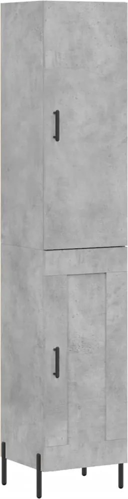 vidaXL betonszürke szerelt fa magasszekrény 34,5x34x180 cm