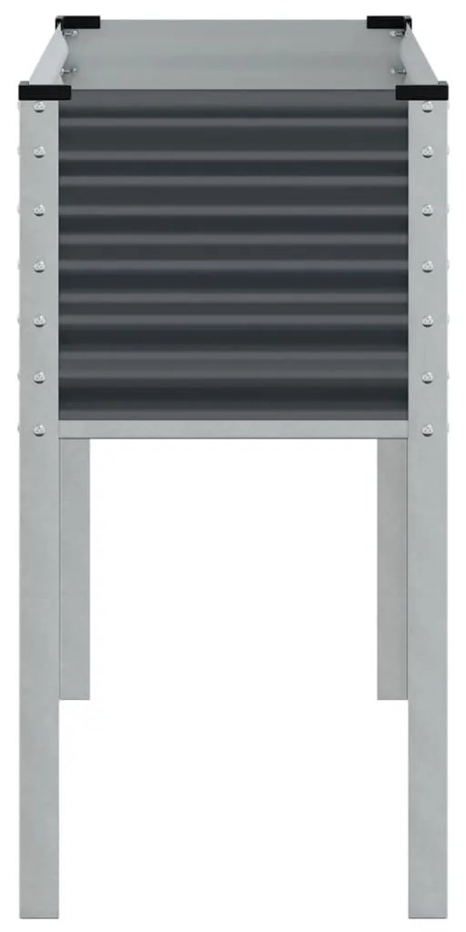 antracit színű acél kerti virágláda 100 x 45 x 90 cm