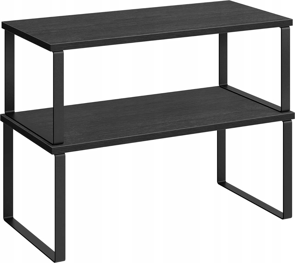 Polcos Könyvespolc Rendező Szett 2 Stílus Loft Ipari Fekete 40 cm