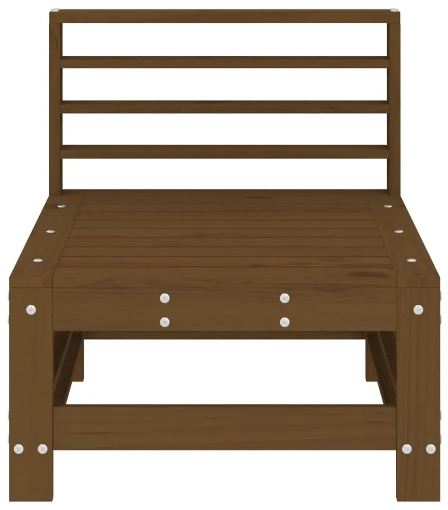 2 db mézbarna tömör fenyőfa kerti középső kanapé