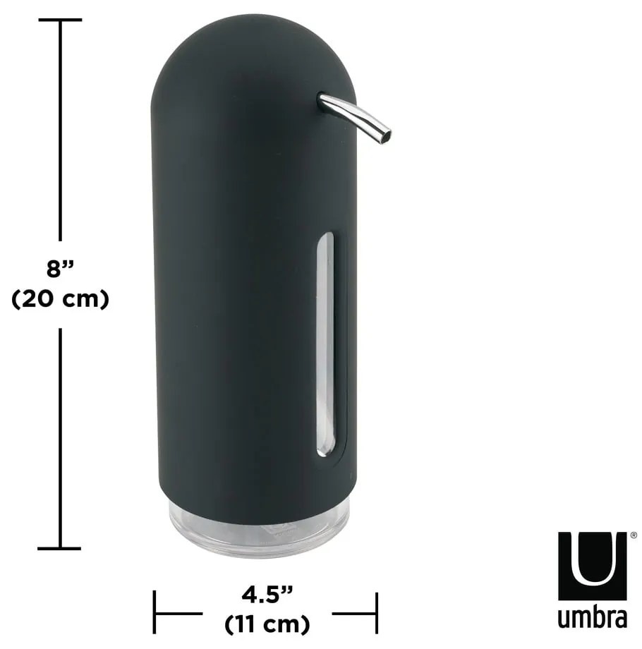 Fekete műanyag szappanadagoló 350 ml Penguin – Umbra