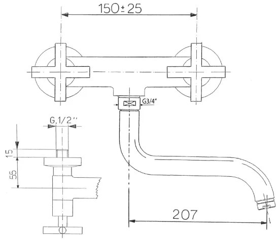 Sapho - AXIA mosogató csaptelep, fényes króm